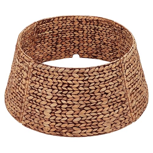 CENBOSS Rattan Christmas Tree Collar, Brown Wash, 24 inch