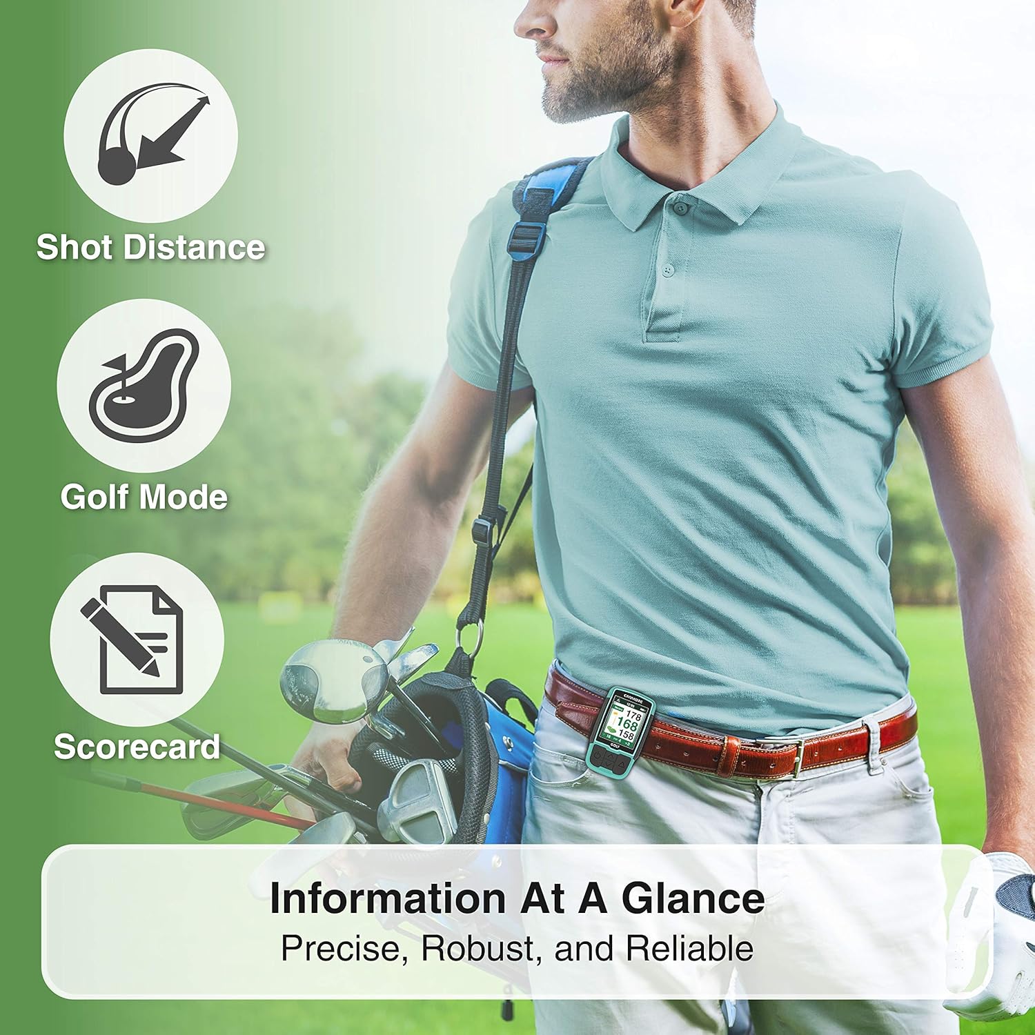 CANMORE HG200 Golf GPS - Water Resistant FullColor Display with 38,000+ Essential Golf Course Data and Score Sheet - Free Courses Worldwide - 1-Year Warranty (Turquoise) : Electronics