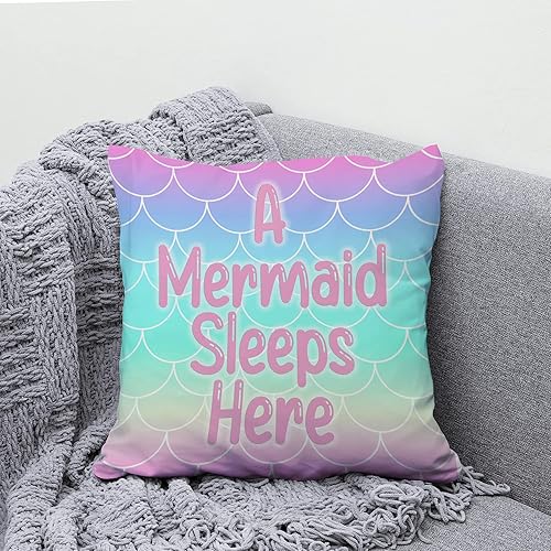 Miniatura 4 de Hyturtle Almohada de cola de sirena (inserto incluido), regalos para niñas, mujeres, niños, regalos de cumpleaños para amantes de las sirenas, cojín