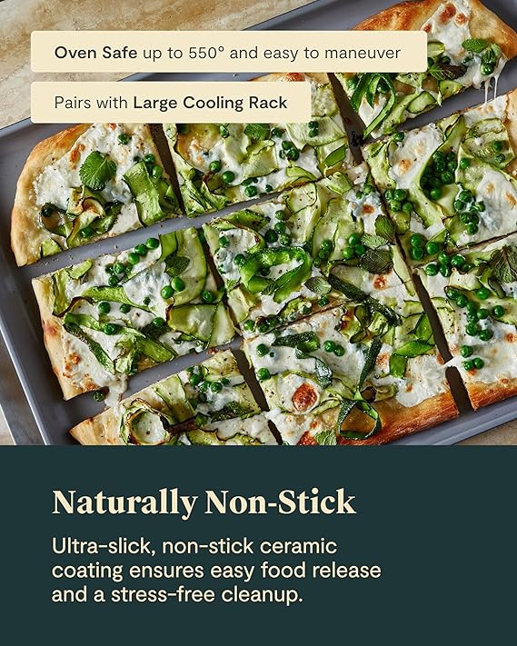 Caraway Non-Stick Ceramic Baking Sheet - Naturally Slick Ceramic Coating - Non-Toxic, PTFE & PFOA Free - Perfect for Baking, Roasting, and More - Large (18 x 13) - Perracotta