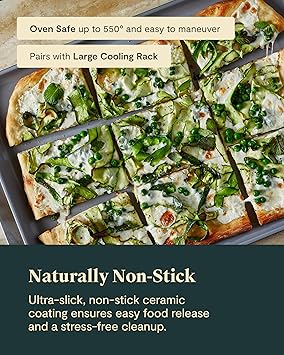 Caraway Non-Stick Ceramic Baking Sheet - Naturally Slick Ceramic Coating - Non-Toxic, PTFE & PFOA Free - Perfect for Baking, Roasting, and More - Large (18 x 13) - Perracotta