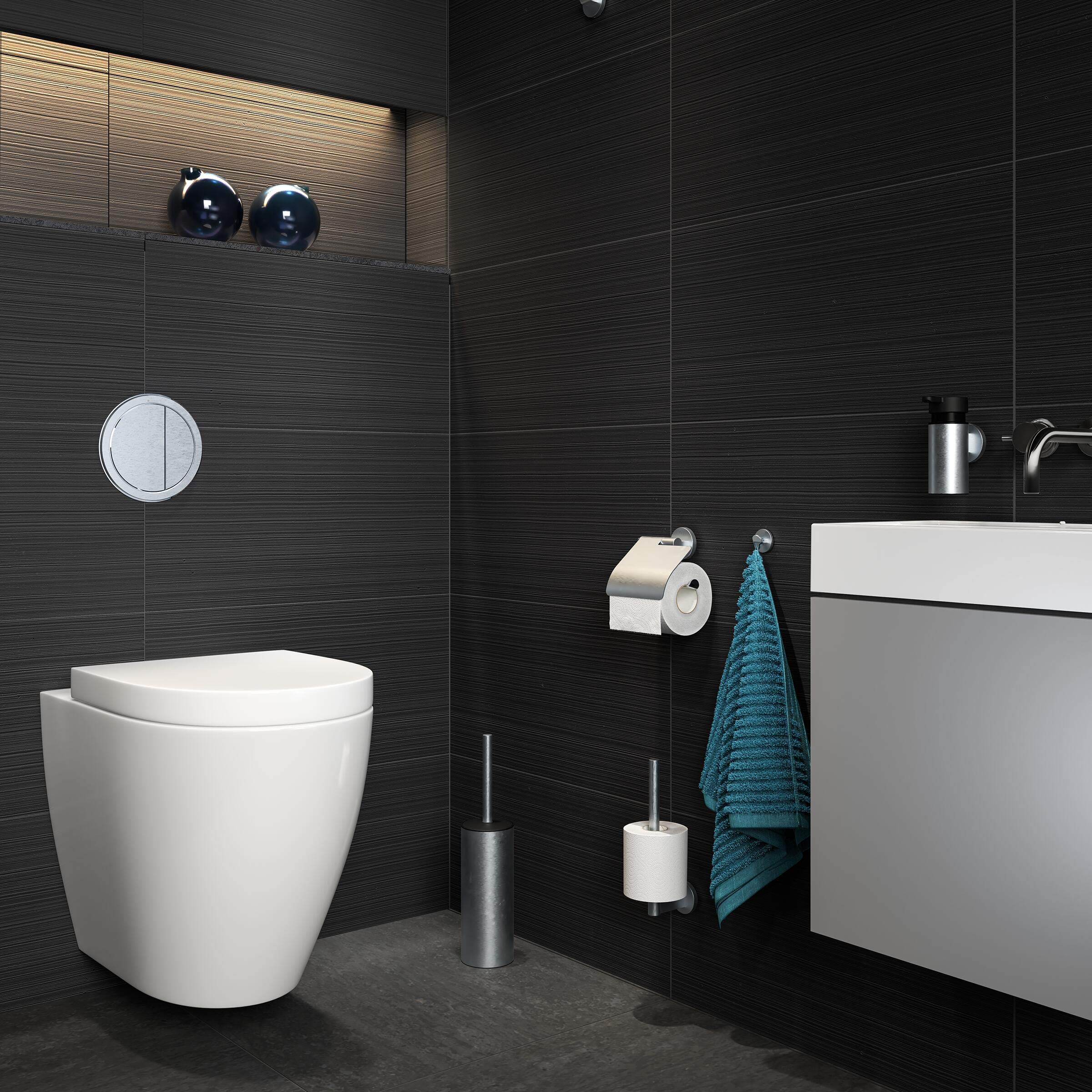 Tiger Noon Portarotolo Con Coperchio – Acciaio Inox Cromato – BxHxT: 13,2 X 13,5 X 4,1 Cm
