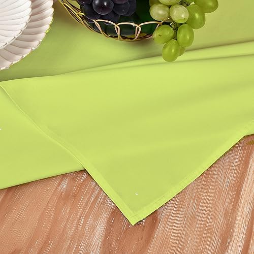 Miniatura 5 de MEANMOY Mantel rectangular color verde lima de 210 GSM resistente al agua y a las manchas para mesa de 4 pies, mantel rectangular sólido de 52 x 70