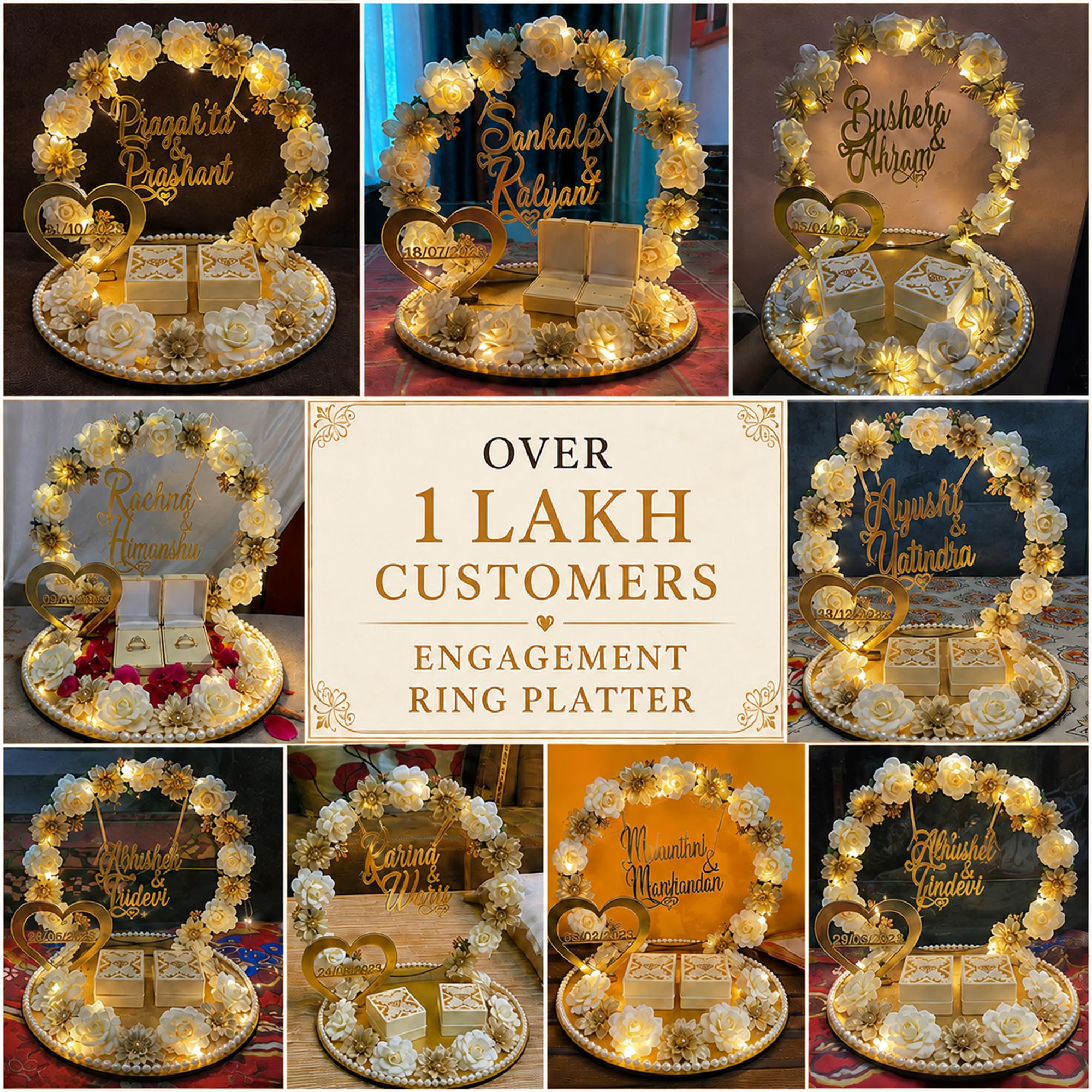 Engagement Ring Platter with LED Light - Personalized Gift -8