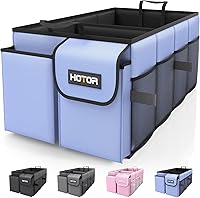 Vista 4 de HOTOR Organizador de Maletero Plegable - Compatible con SUV y Sedán, 3 Compartimentos, Gris, 31.9"×12.6"×10.6" Organización de Automóvil Resistente