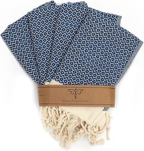 SMYRNA TURKISH COTTON Vintage Series - Juego de 4 paños de cocina, lavables a máquina, ultra suaves, absorbentes, prelavados y de secado rápido, 12