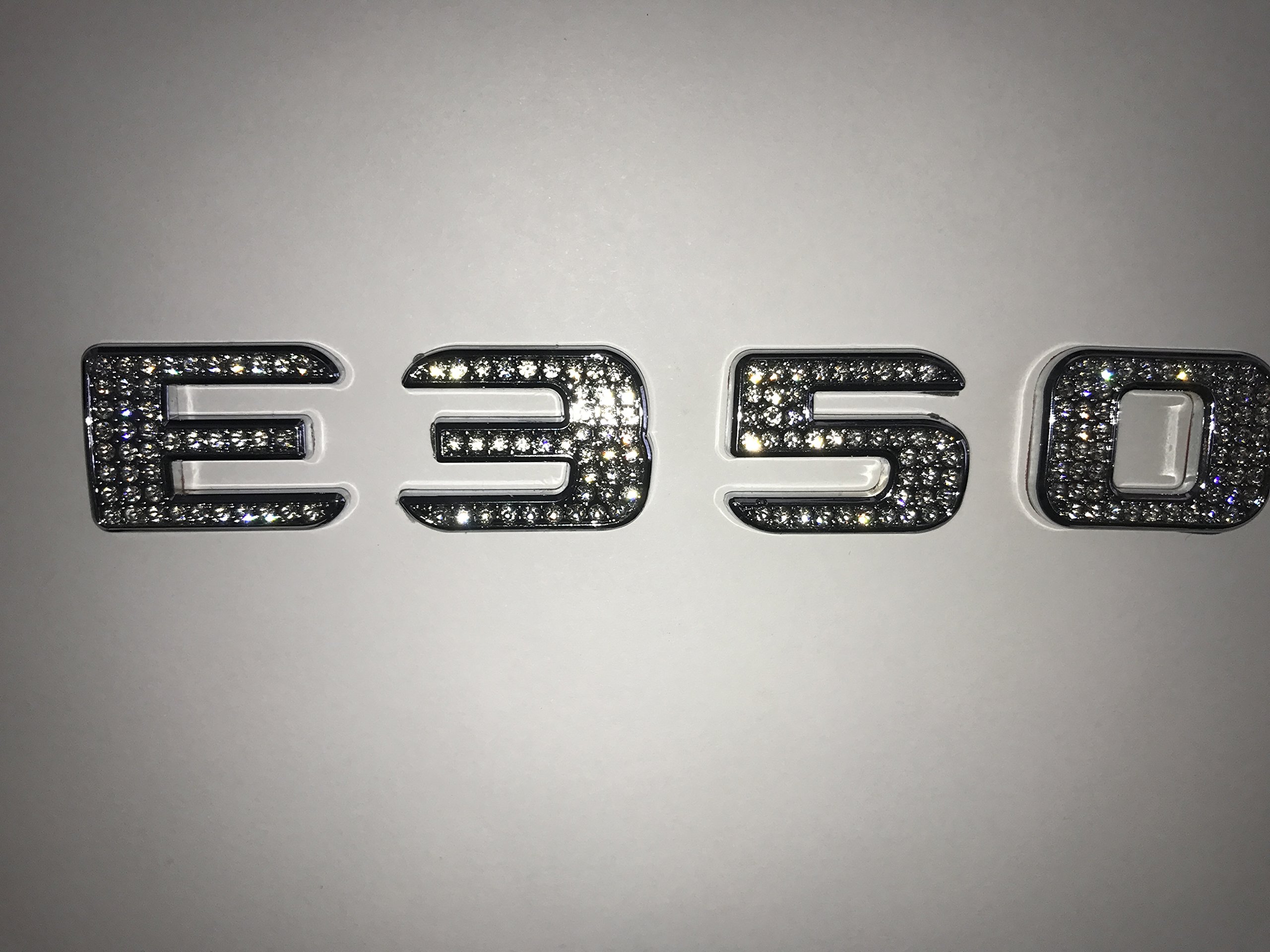 Boobo Ice Out E350 Trunk Fender Side Badge Silver Bling Ring Emblem With Genuine Austrian Crystal For Mercedes Benz