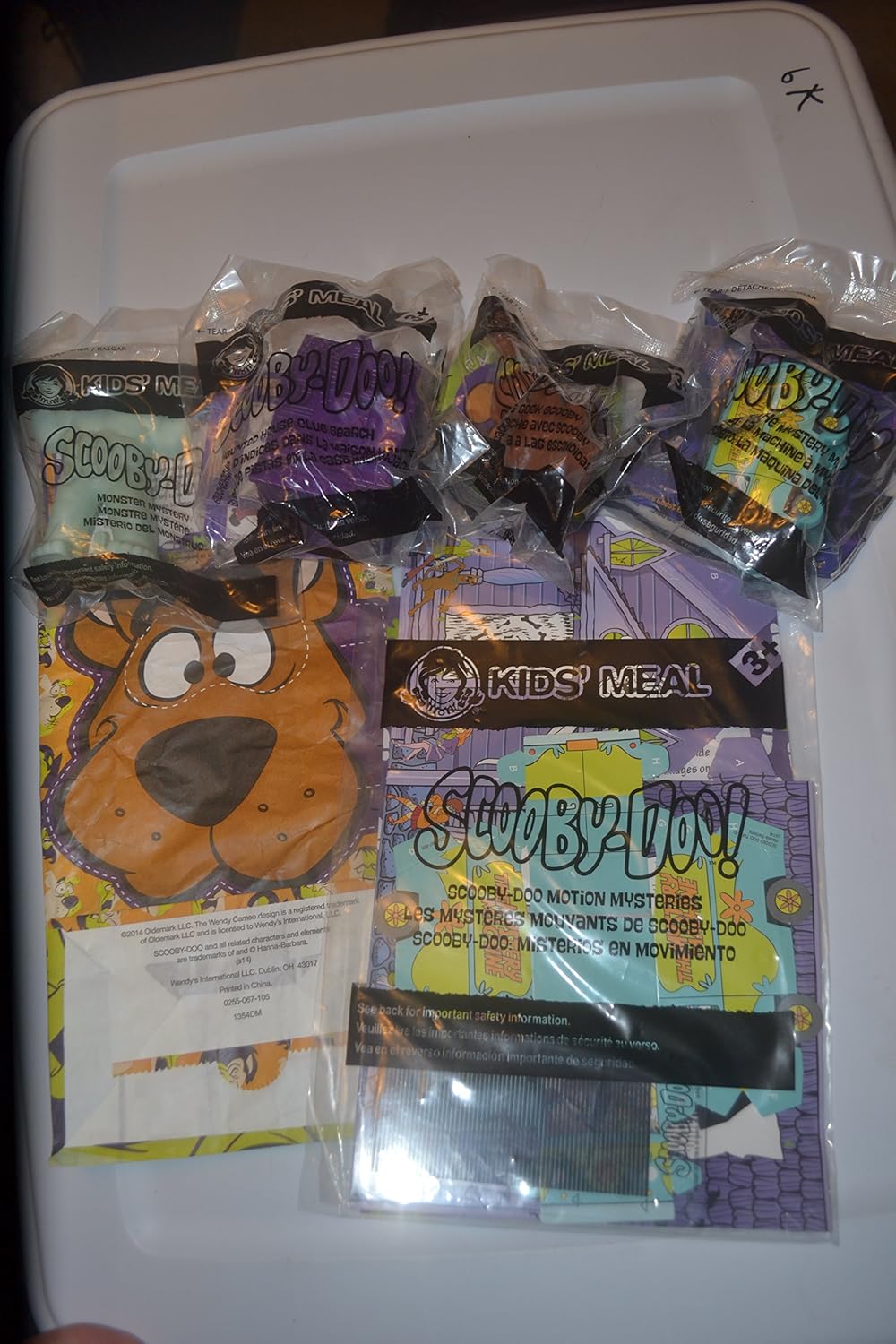 Wendy's 2014 Scooby Doo Complete Set of 5 Toys & Games