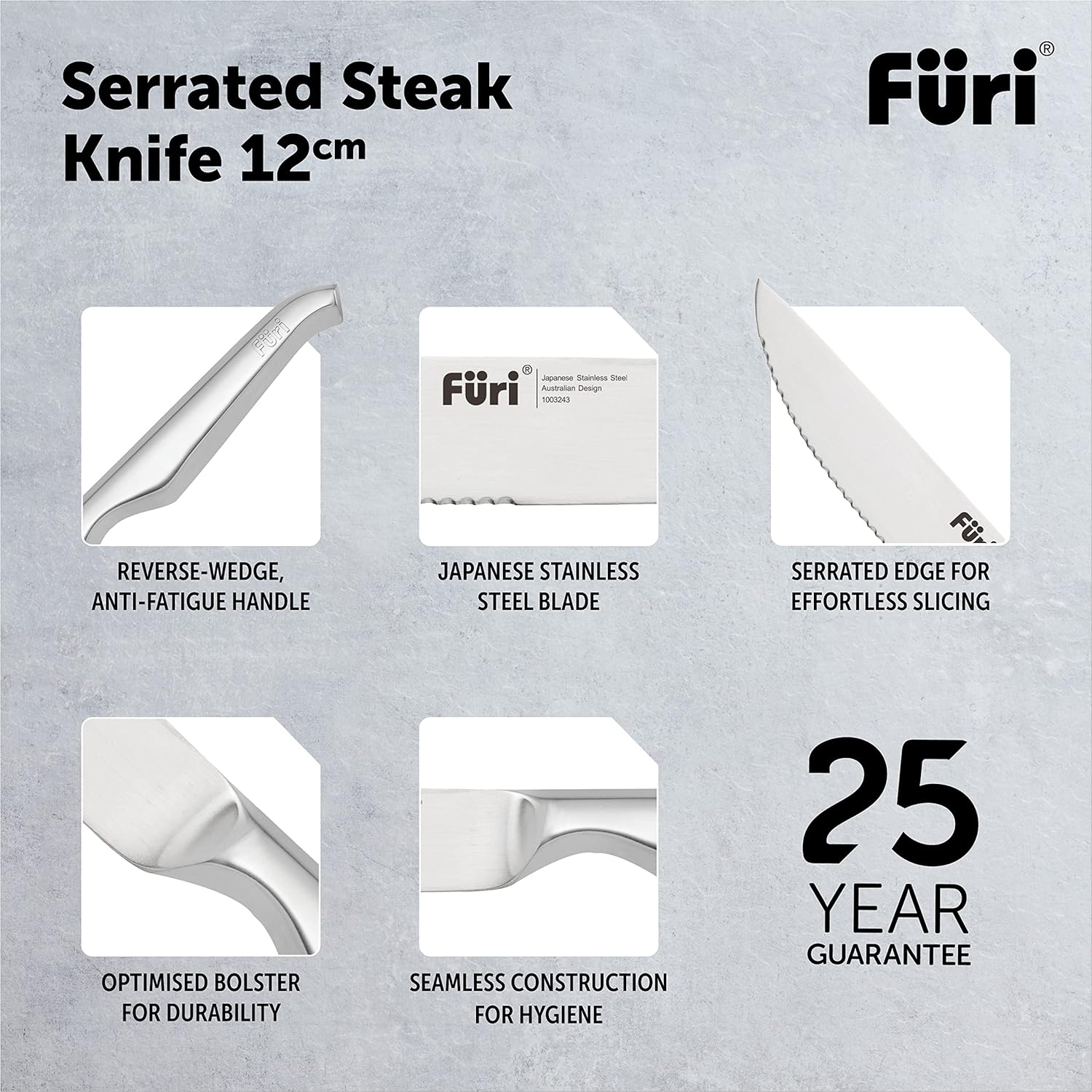Furi Serrated Steak Knives Set 4 Piece