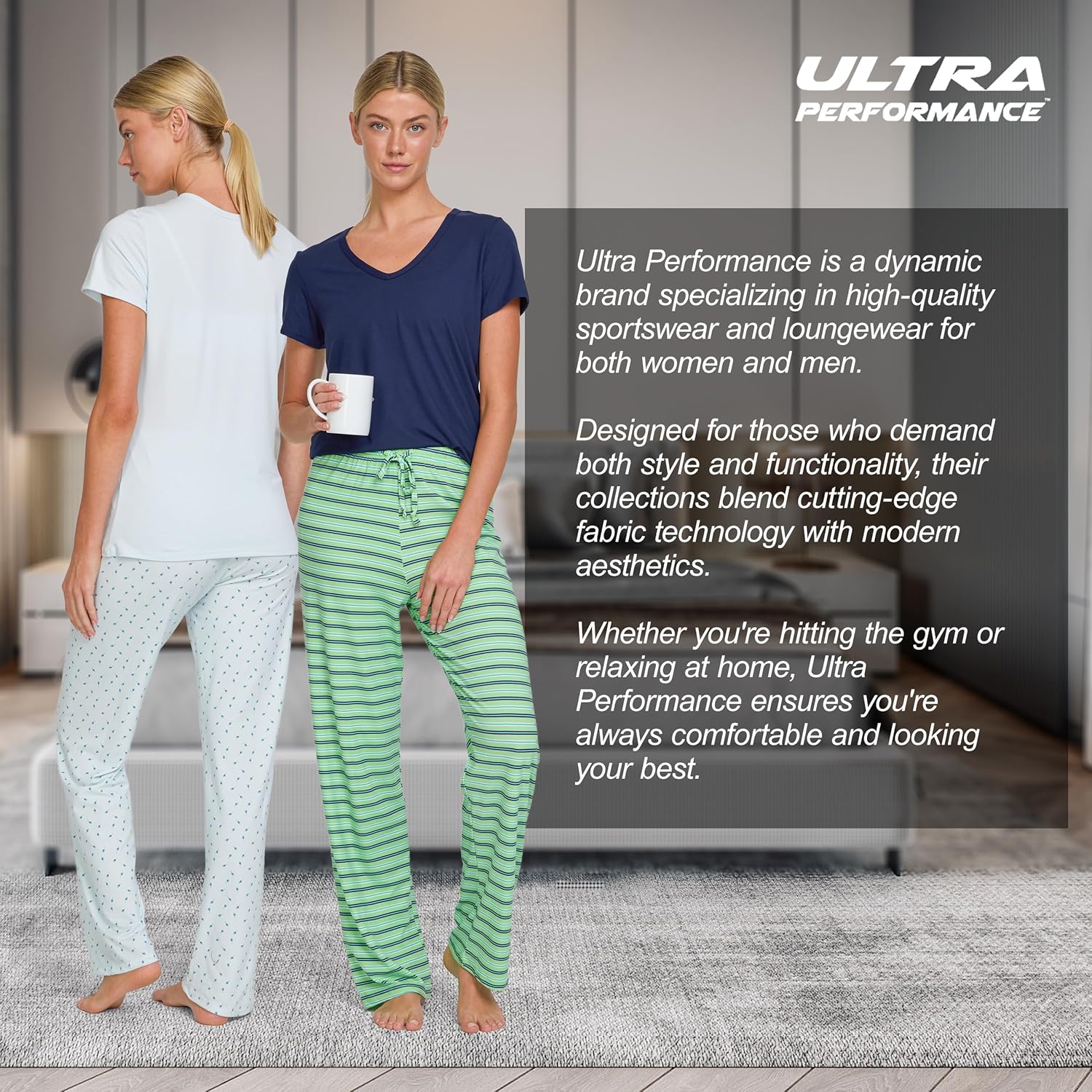 Ultra Performance 2 Pack Womens PJ Pajama Sets PJ’s Pajamas Pants Set's Ladies Soft Lounge Pjs Pajama’s For Women Set - Image 7