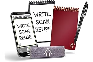 Rocketbook Smart Reusable Mini Spiral Notebook, Scarlet Sky, (3.5 x 5.5")