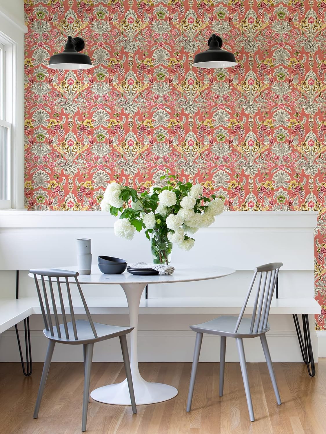 NuWallpaper NUS4049 Peach Summer Love Peel & Stick Wallpaper, Pink