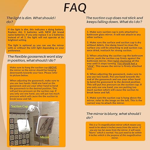 Miniatura 5 de Sunplustrade Espejo de maquillaje con luces LED y aumento diseño inalámbrico portátil para el hogar y viajes con cuello de cisne flexible para