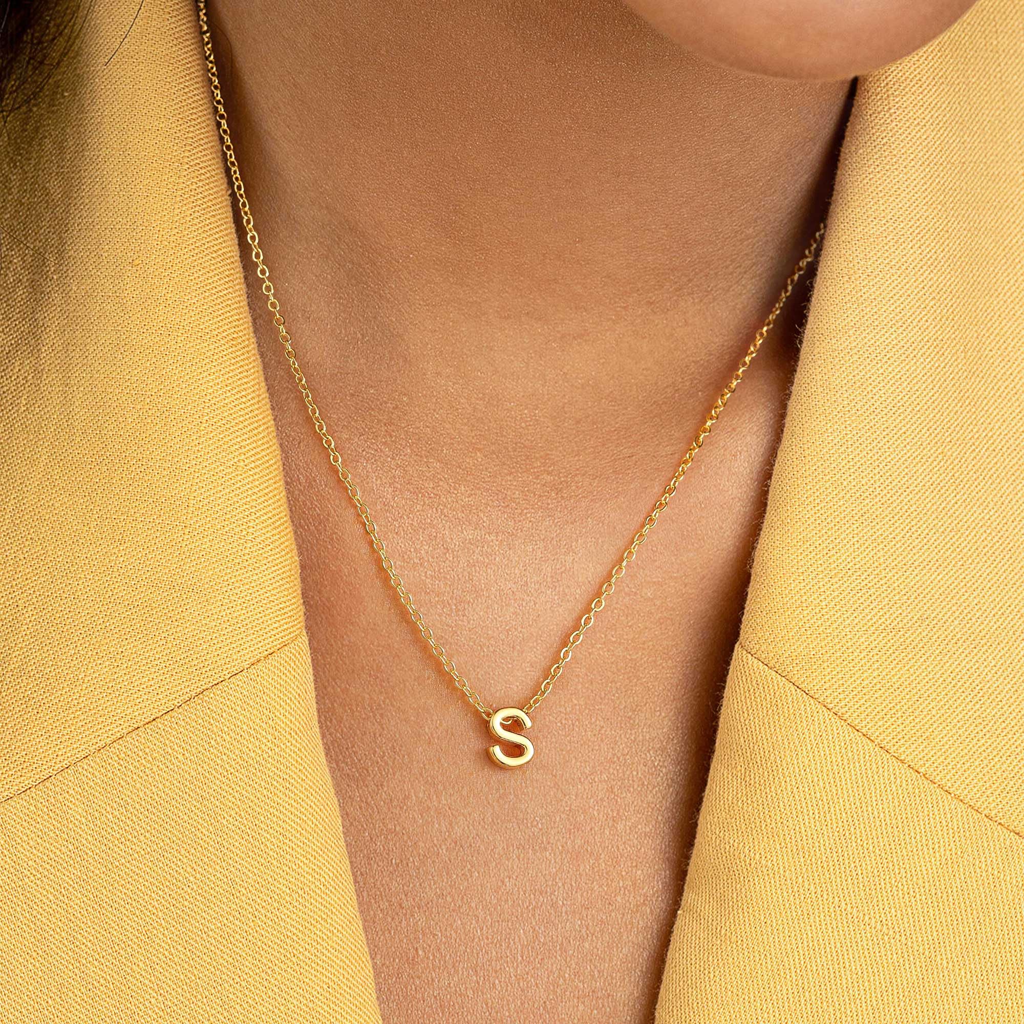 14K Gold Plated Dainty Initial Choker Necklaces for Women Trendy Letter A-Z Adjustable Link Chain Hypoallergenic Non Tarnish Personalized Birthday Christmas Jewelry Gifts for Women
