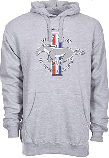 Men's Ford Mustang Classic Tri-Bar Pony Emblem Pullover Heather Gray Hoodie