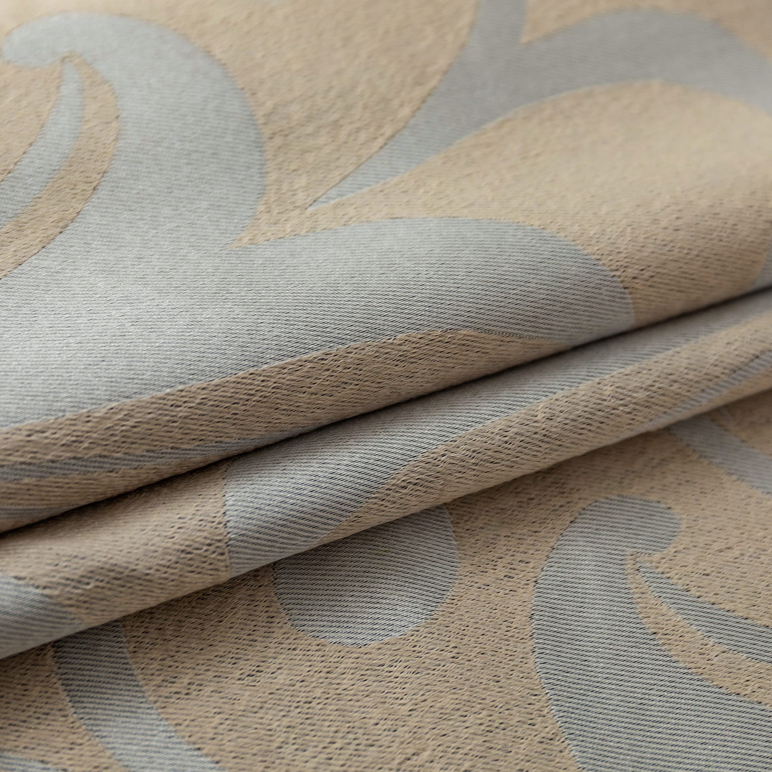 GIRASOLE HOME® Coppia Tende Jacquard Semi Oscuranti Motivo Corinzio Tenda Morbida Termica Isolante per Soggiorno Camera e Interni 2 Pannelli con Occhielli (Beige Corinzio, 140x275cm)