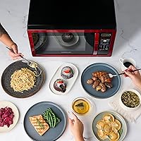 Vista 6 de Farberware Classic FMO11AHTBKD horno de microondas de 1.1 pie cúbico y 1000 W, Rojo metálico