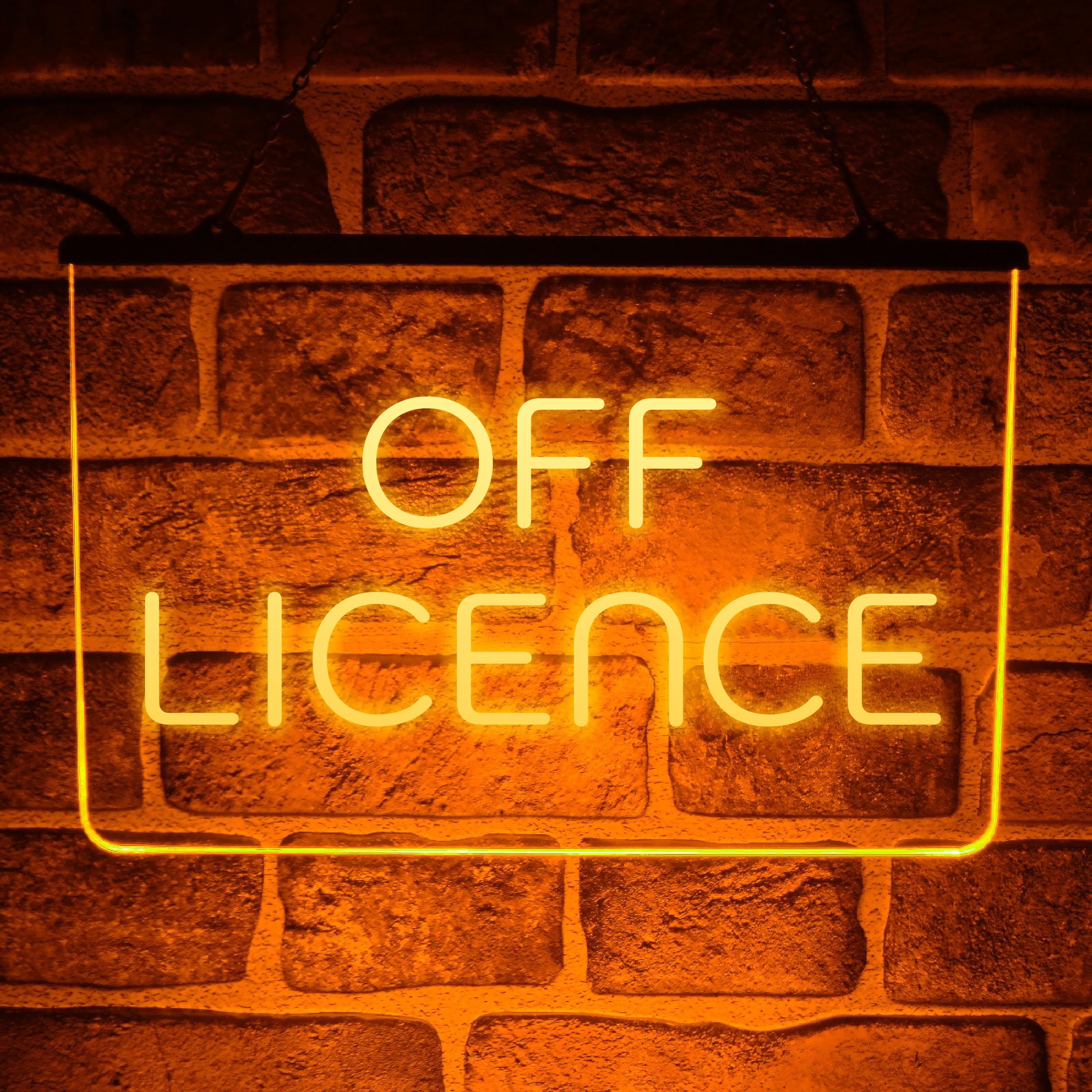 Open Off Licence Corner Shop LED Neon Light Up Sign – Hanging USB Plaque for Window or Wall Display | Bright Business Shop Front Lighting (White)