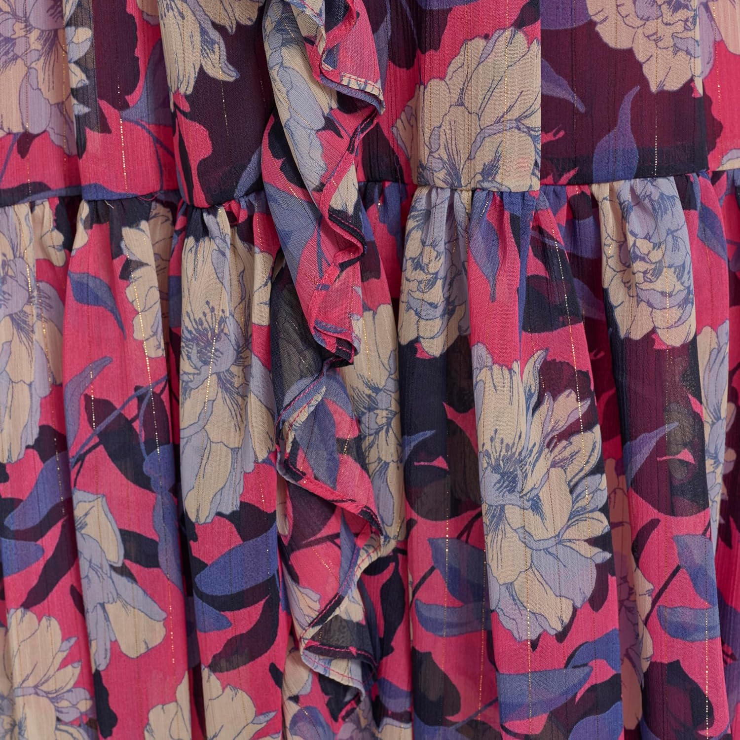 Tommy Hilfiger Womens Balloon Sleeve V-Neck Chiffon Fit & Flare Mini Dress - Image 6