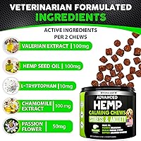 Vista 3 de Masticables calmantes de cáñamo para la ansiedad de los perros – 170 masticables calmantes para perros – Golosinas para aliviar la ansiedad