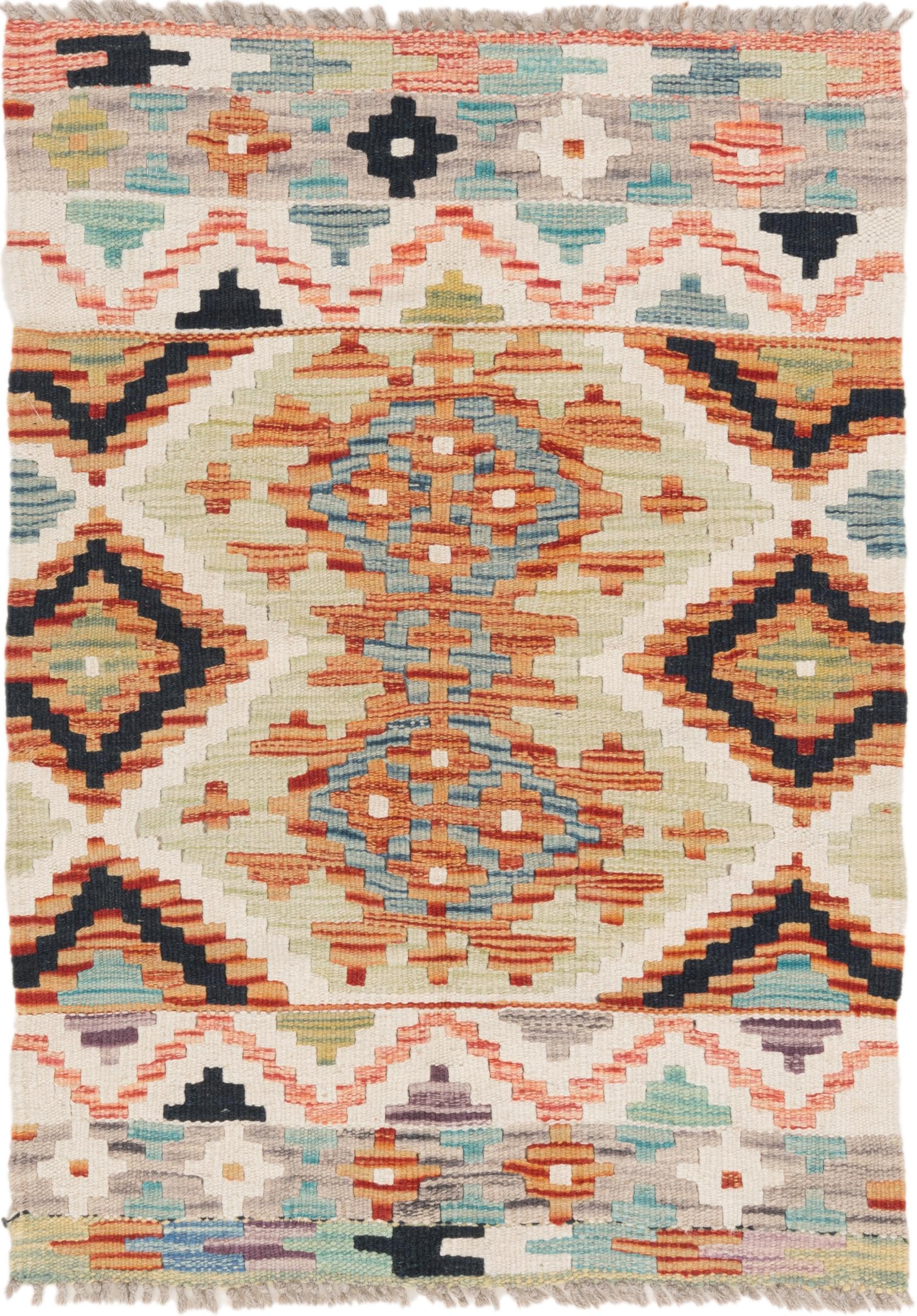 Tapis d'Orient Kilim Afghan en laine fait main pour un intérieur chaleureux