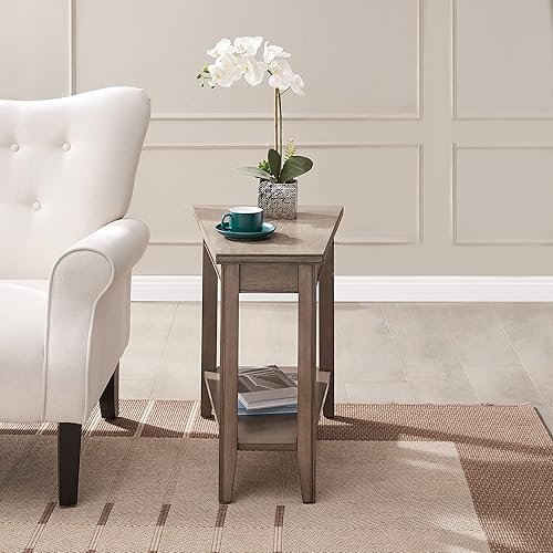 Miniatura 49 de Leick Home 10074-DS - Mesa auxiliar reclinable con plataforma con estante, color arena del desierto Arenas del desierto,Negro -,Gris,Roble de