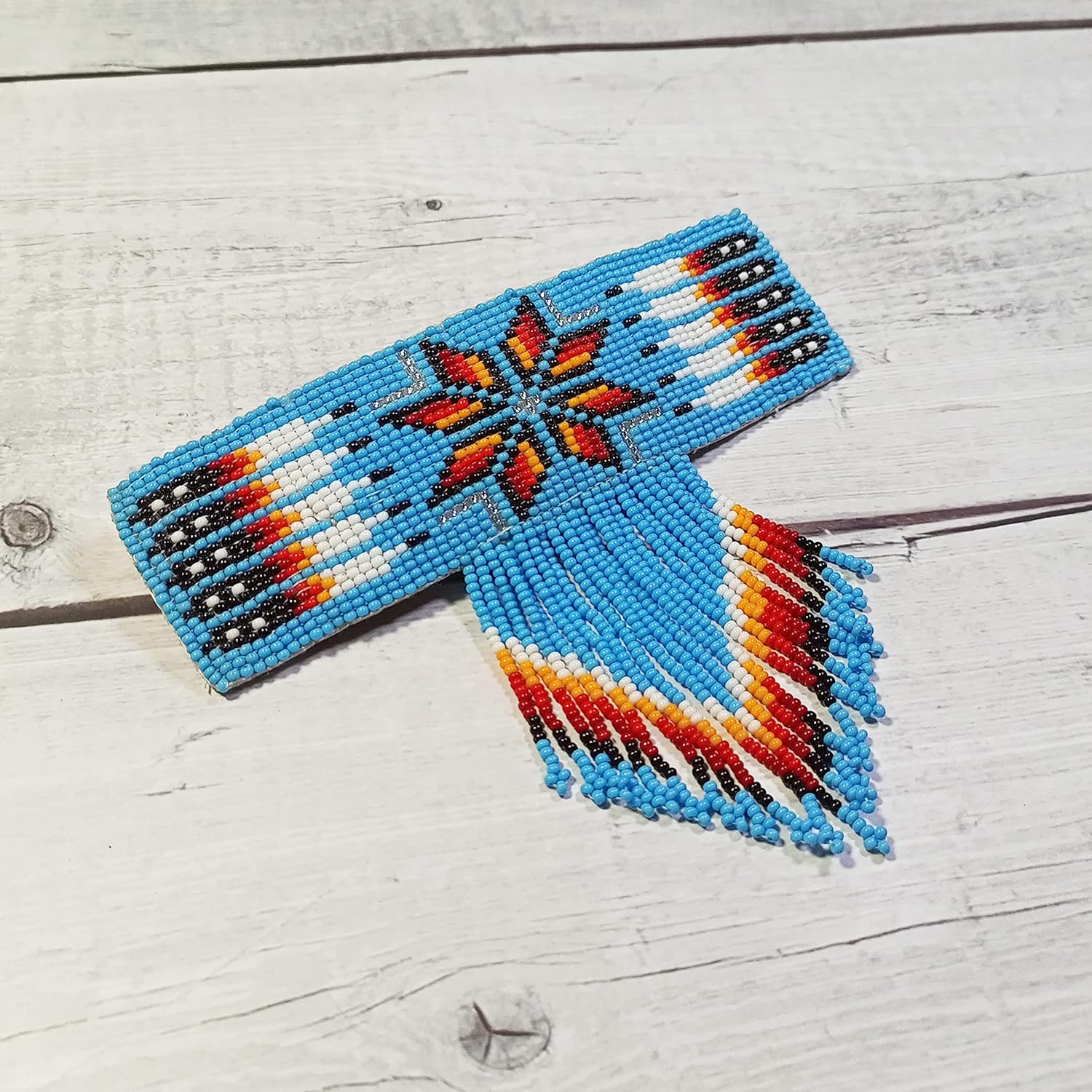 Beaded Hair Clips Native American Style Handmade Collection (Star Design)