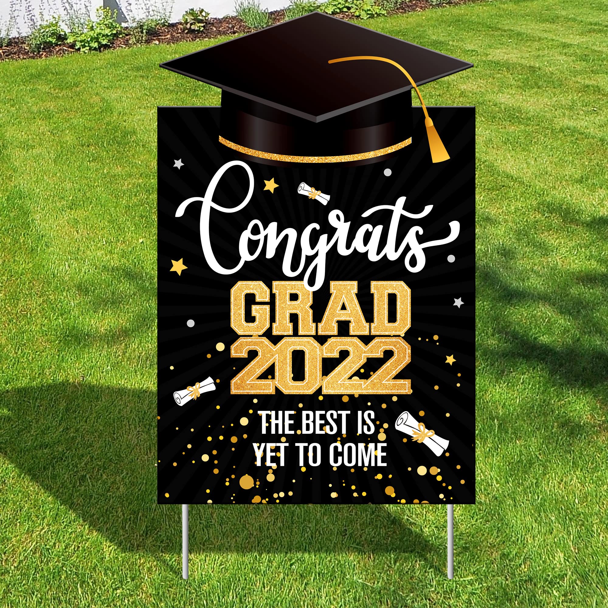 Buy Graduation Yard Sign with Stakes Large, 15 Inch Congrats Grad