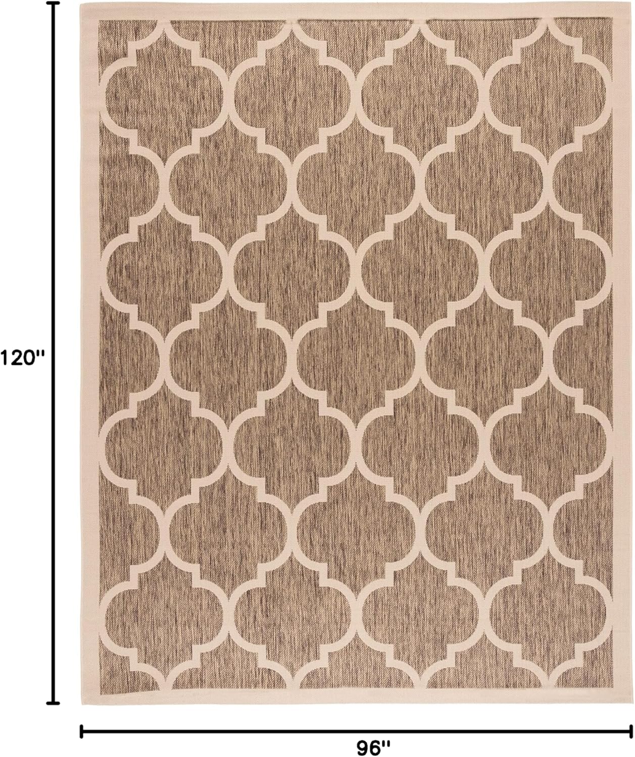 SAFAVIEH Courtyard Collection 8' x 10' Brown/Bone CY6914 Trellis Indoor/ Outdoor Patio Backyard Mudroom Area Rug