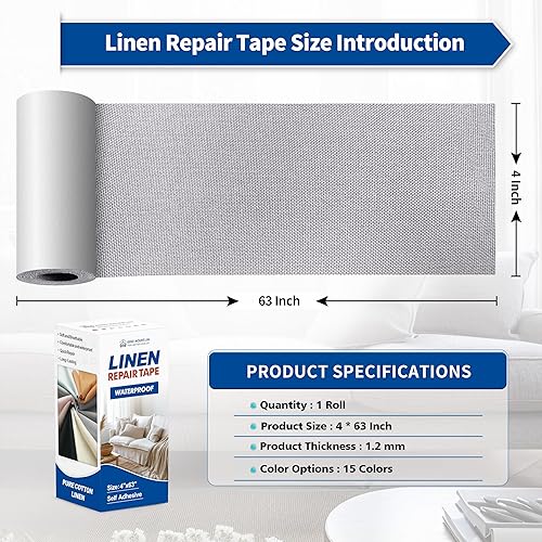 Vista 280 de Parches de reparación de lino grueso, parches de tela de lino autoadhesivos, 8 x 11 pulgadas, 2 unidades, multicolor, se pueden utilizar