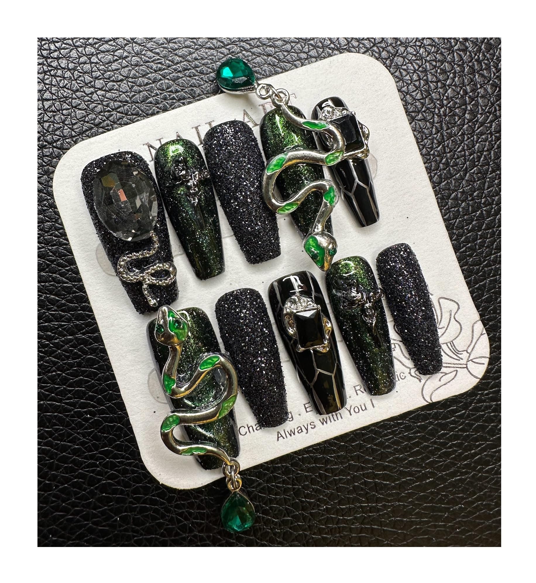 Press on nails,Handcrafted Press On Nails Kit, Short Length Nail Press Ons, Durable, Easy Application - Image 4