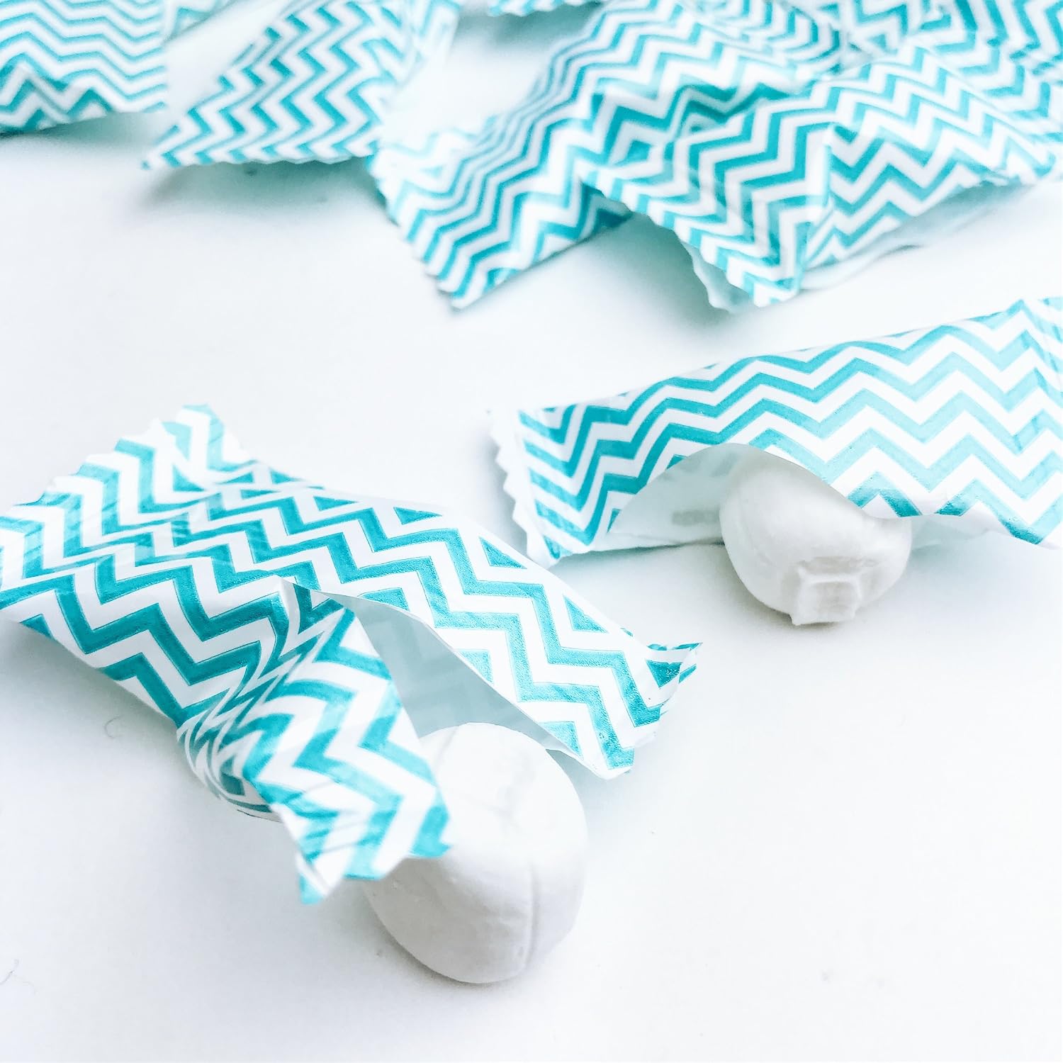 Chevron Blue Buttermints - 13 oz. Bag - Approximately 100 Individually Wrapped Mints