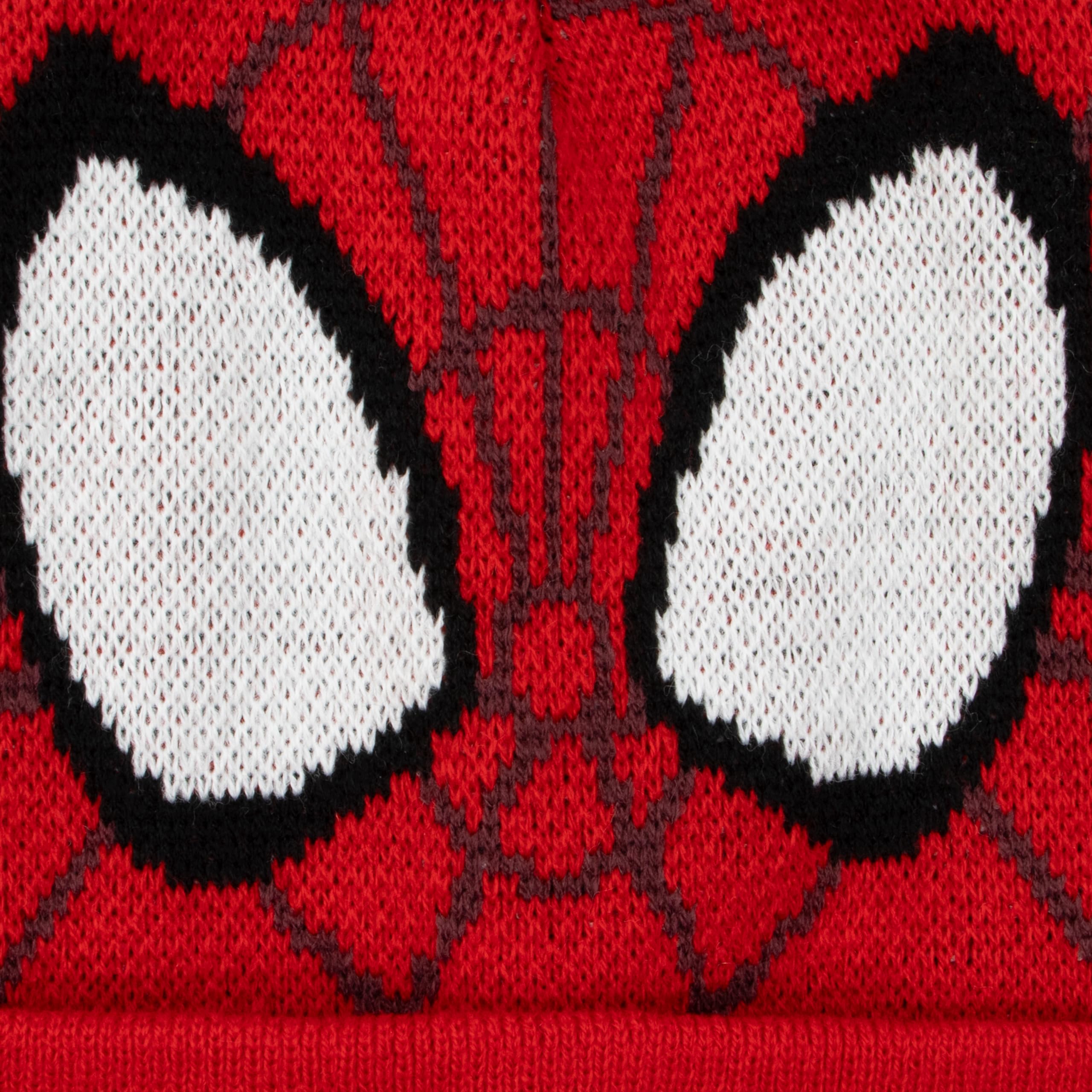 Marvel Spiderman Set Guantes y Gorra para Niños Invierno Rojo Talla Única