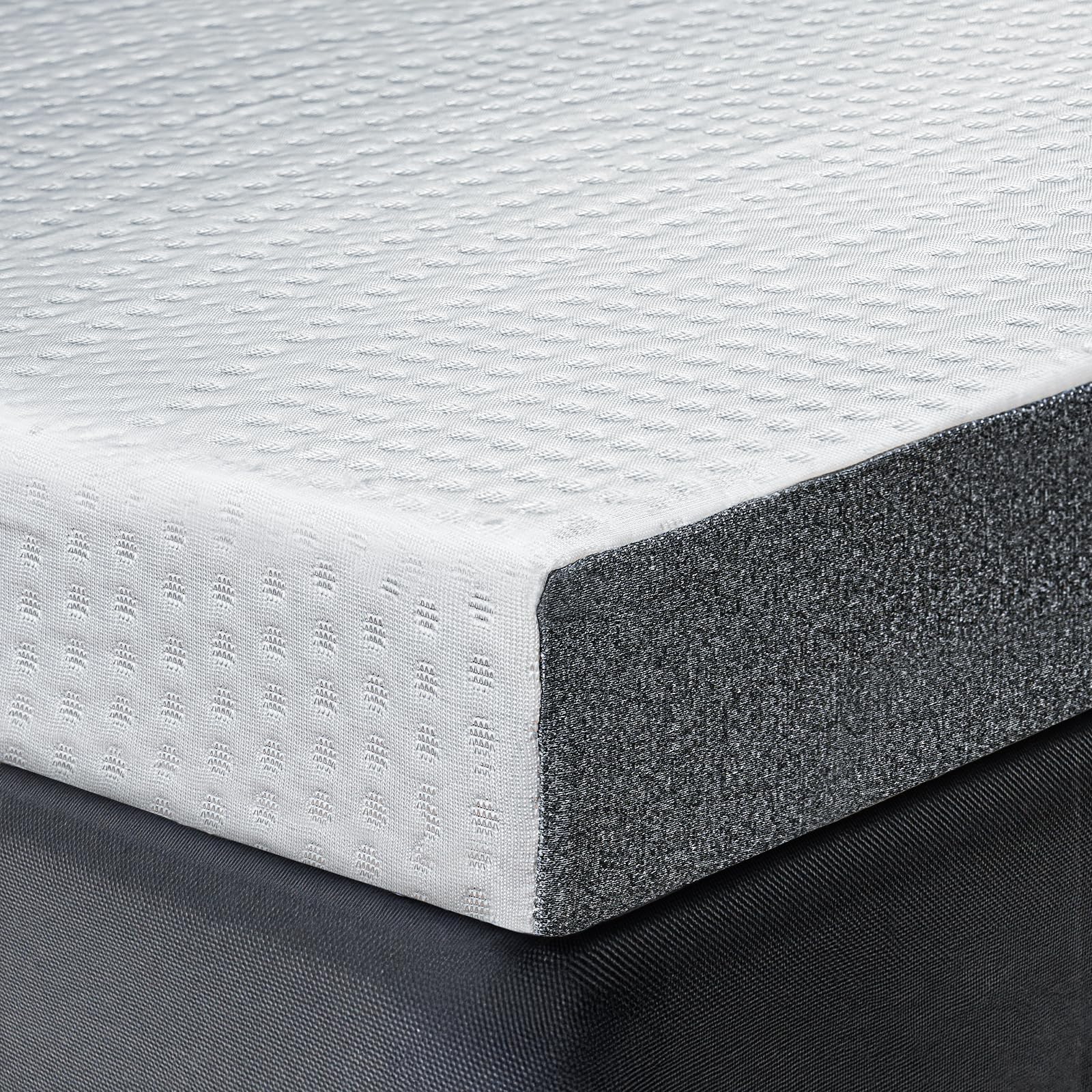 cooling mattress topper full size 4 inch, cooling gel & bamboo charcoal memory foam mattress topper for back pain relief, firm dual-layer foam bed pad with removable cover