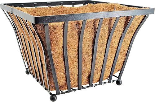 Miniatura 10 de Arcadia Garden Products - Maceta redonda de 16 pulgadas, serie Solstice 1592, cesta colgante de coco, color negro