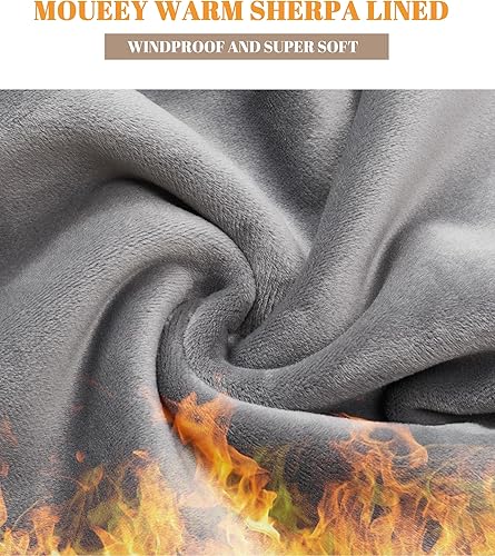 Miniatura 7 de MOUEEY Pantalones deportivos súper cálidos con forro de sherpa para mujer pantalones deportivos de vellón con bolsillos con cremallera