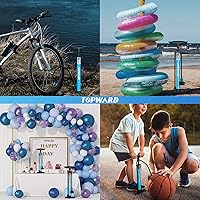 Vista 7 de Bomba de neumáticos de bicicleta portátil, bomba de aire de mano para pelotas de ejercicio de bicicleta, inflables, se adapta a válvulas Presta