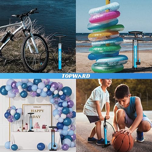 Miniatura 7 de Bomba de neumáticos de bicicleta portátil, bomba de aire de mano para pelotas de ejercicio de bicicleta, inflables, se adapta a válvulas Presta y