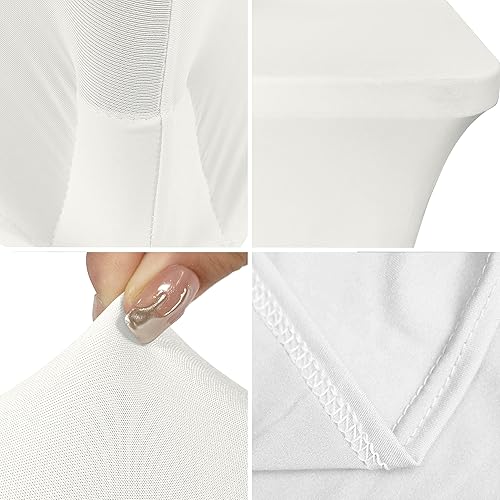 Miniatura 3 de Grandipity Mantel protector de mesa de elastano elástico de 4 pies para mesas plegables estándar, rectangular, universal, ajustable, para banquete