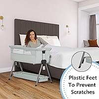 Vista 7 de Dream On Me Lilly - Moisés y mesita de noche, siete posiciones de altura ajustable, laterales de malla transpirable, almohadilla de colchón