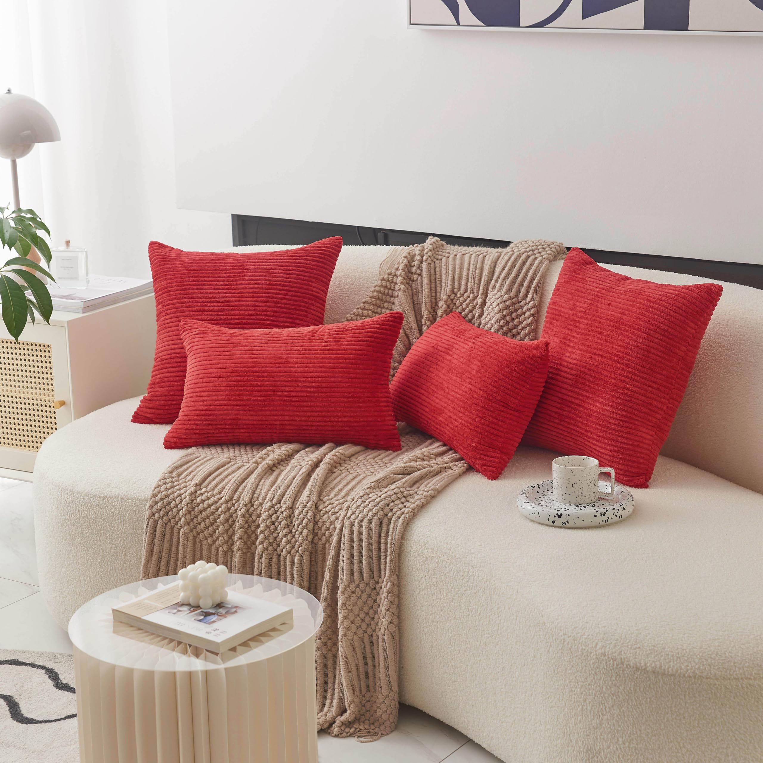 Amazon.com: Home Brilliant Red Pillow Covers 18x18 Decorative