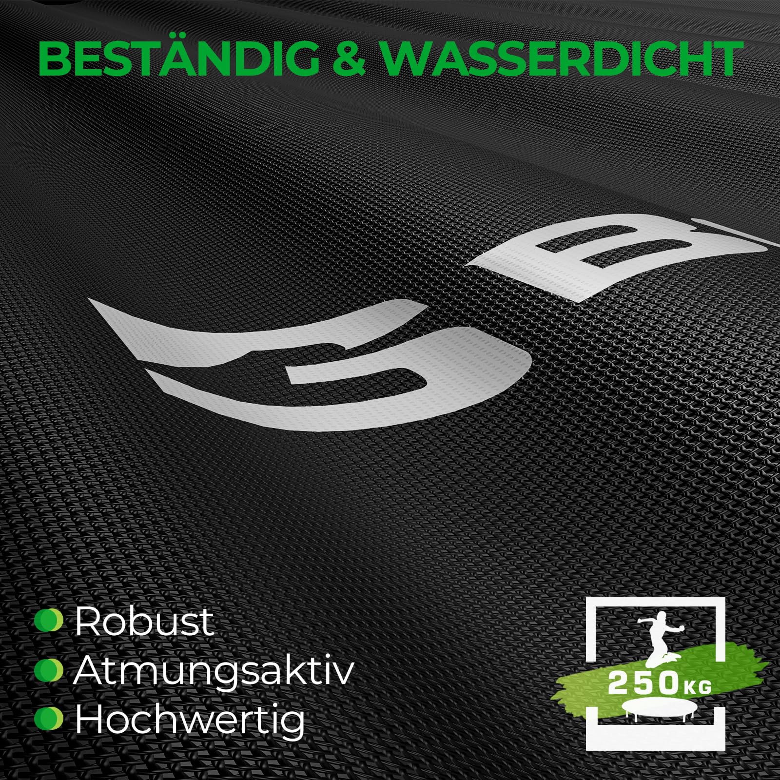 BCAN Fitness Trampolin Indoor Ø 122/130 cm, Trampolin Erwachsene bis 250 kg, Bodentrampolin mit verstellbarem T-Griff & 42 Gummiseilen, Leise & vibrationsarm