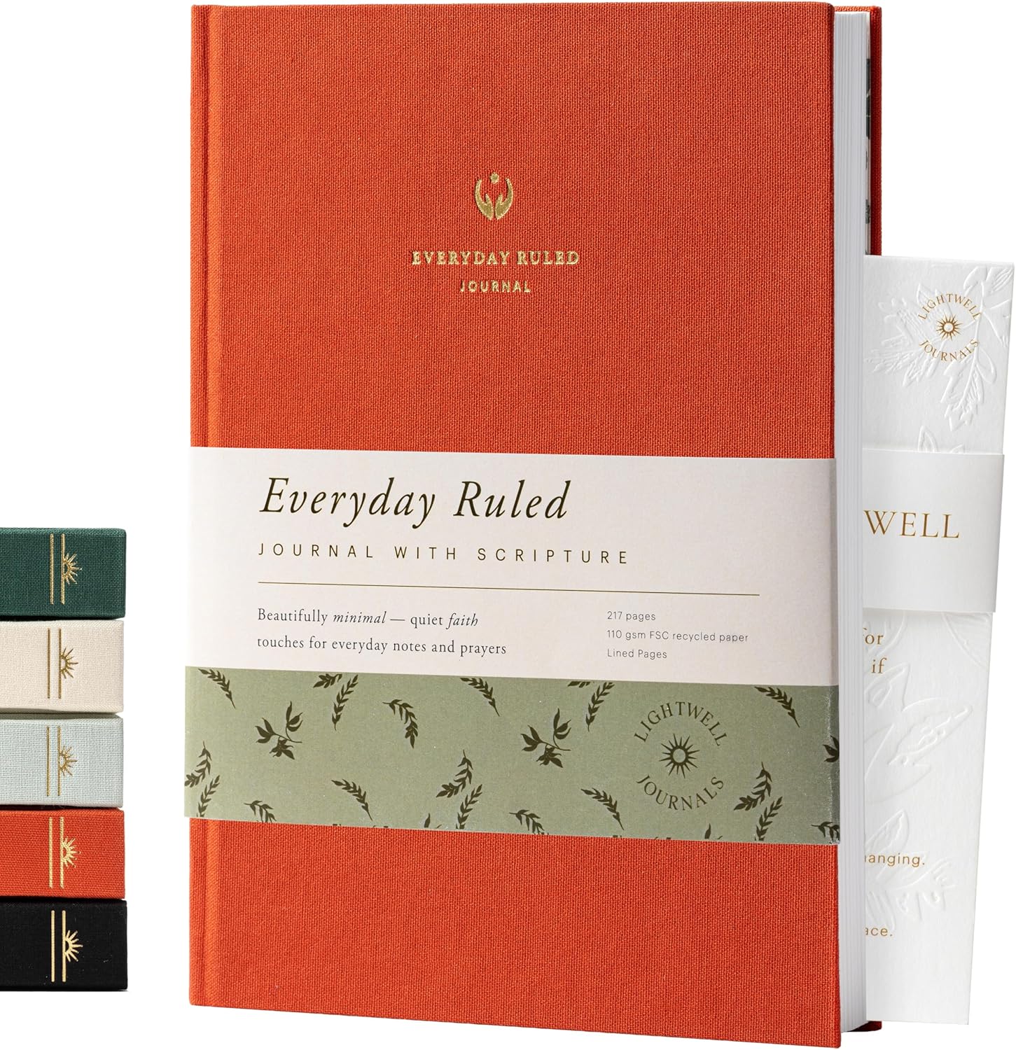 Christian Journal Notebook: Lined Writing Journal with Bible Verses, Prayer List & Sermon Notes | Ruled Faith-Based Notebook for Women & Men – 218 Pages, 110gsm Paper (Burnt Orange)