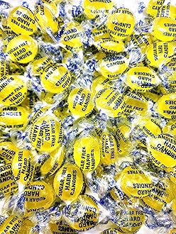 Sugar Free Lemon Drops Hard Candy - 1 lb Sweet & Citrusy Bulk Candy Individually Wrapped - Gluten Free, Keto Friendly, Vegan Lemon Drops Mima's Summer Mega Sale Treats Bag