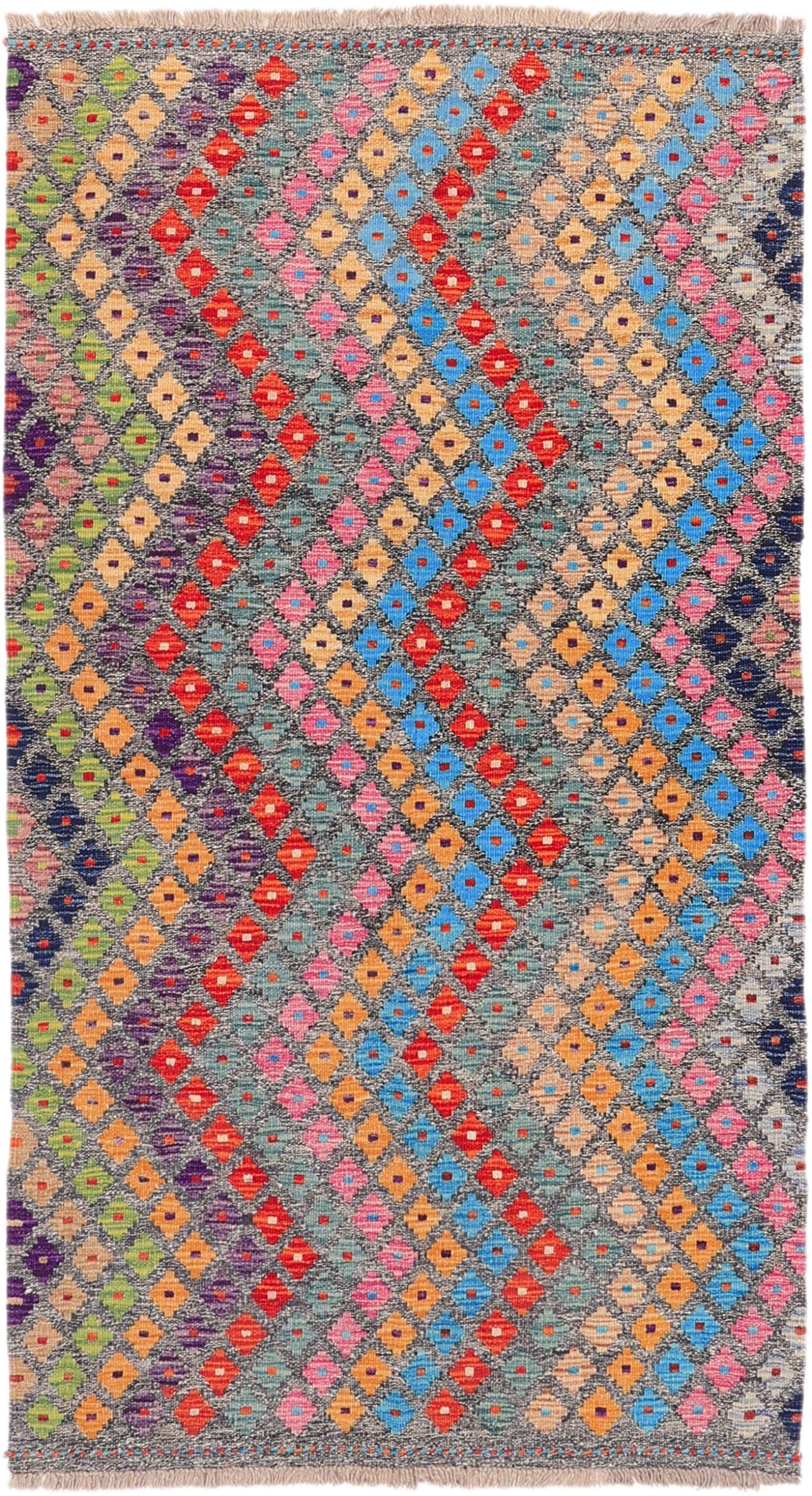 Tapis d'Orient Kilim AfghanHeritage 108x195 tissé main tapis laine de course