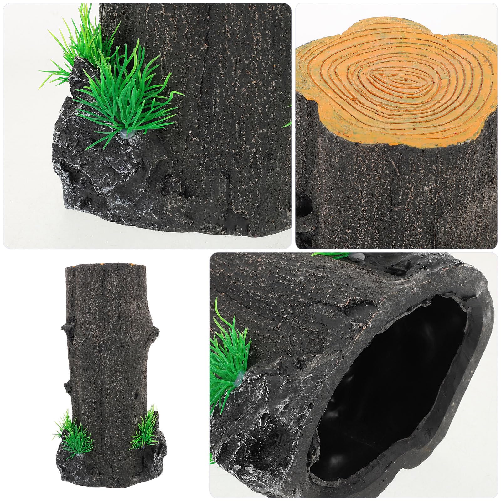 BESTonZON Tronco Acquario Artificiale Decorazione Resina per Acquario Ornamento Tronco d Albero Riparo Pesci Tartarughe Senza Manutenzione Cavo per Ciclidi