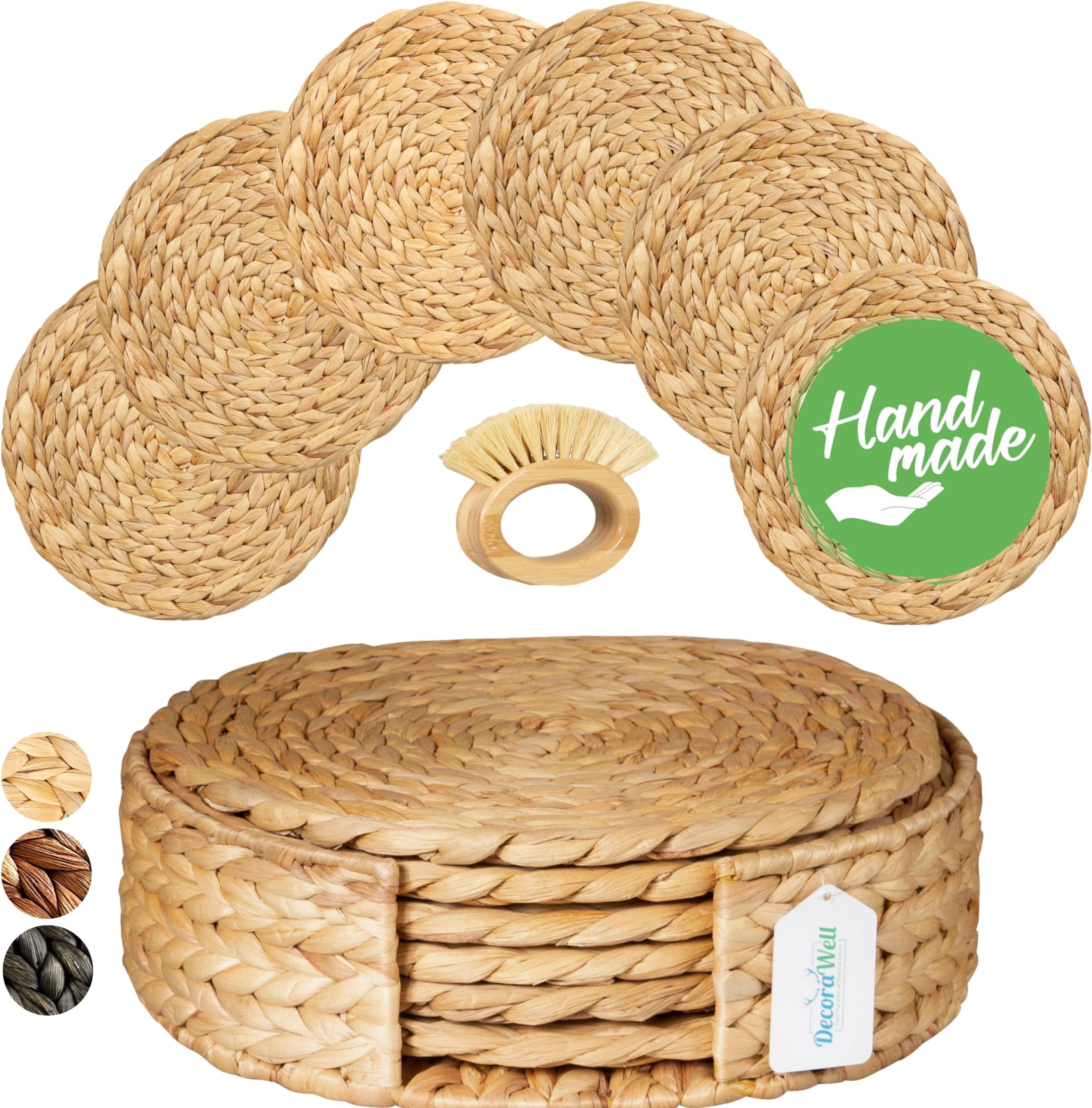 Round Placemats Set of 8, Table Mats Set of 8, Boho