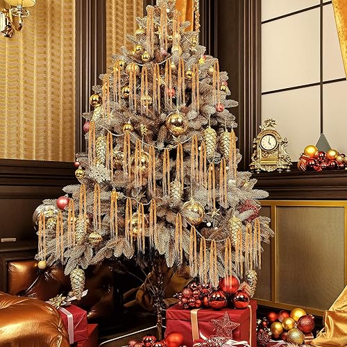 Miniatura 6 de Boao Guirnalda de flecos de oropel iridiscente de 10000 hebras para decoración de árbol de Navidad, suministros de fiesta de graduación, decoración