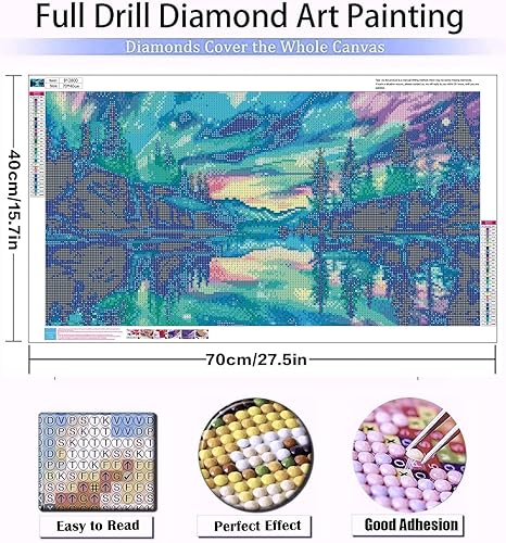 Miniatura 141 de Meothan Kits de pintura de diamantes 5D para adultos, kits de pintura de diamantes de castillo para principiantes, arte de gema de taladro completo