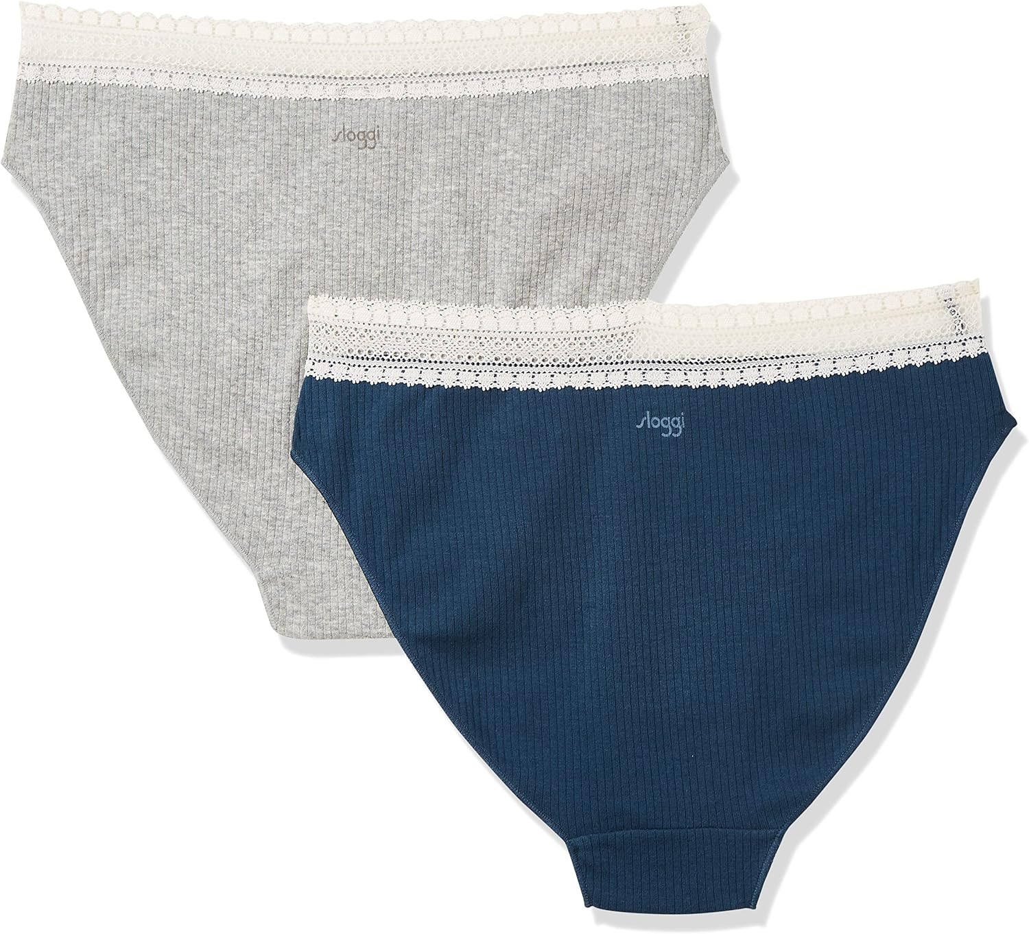 Sloggi Tai Briefs Knickers GO Ribbed 2 Pack Organic Cotton Rich Brief Lingerie